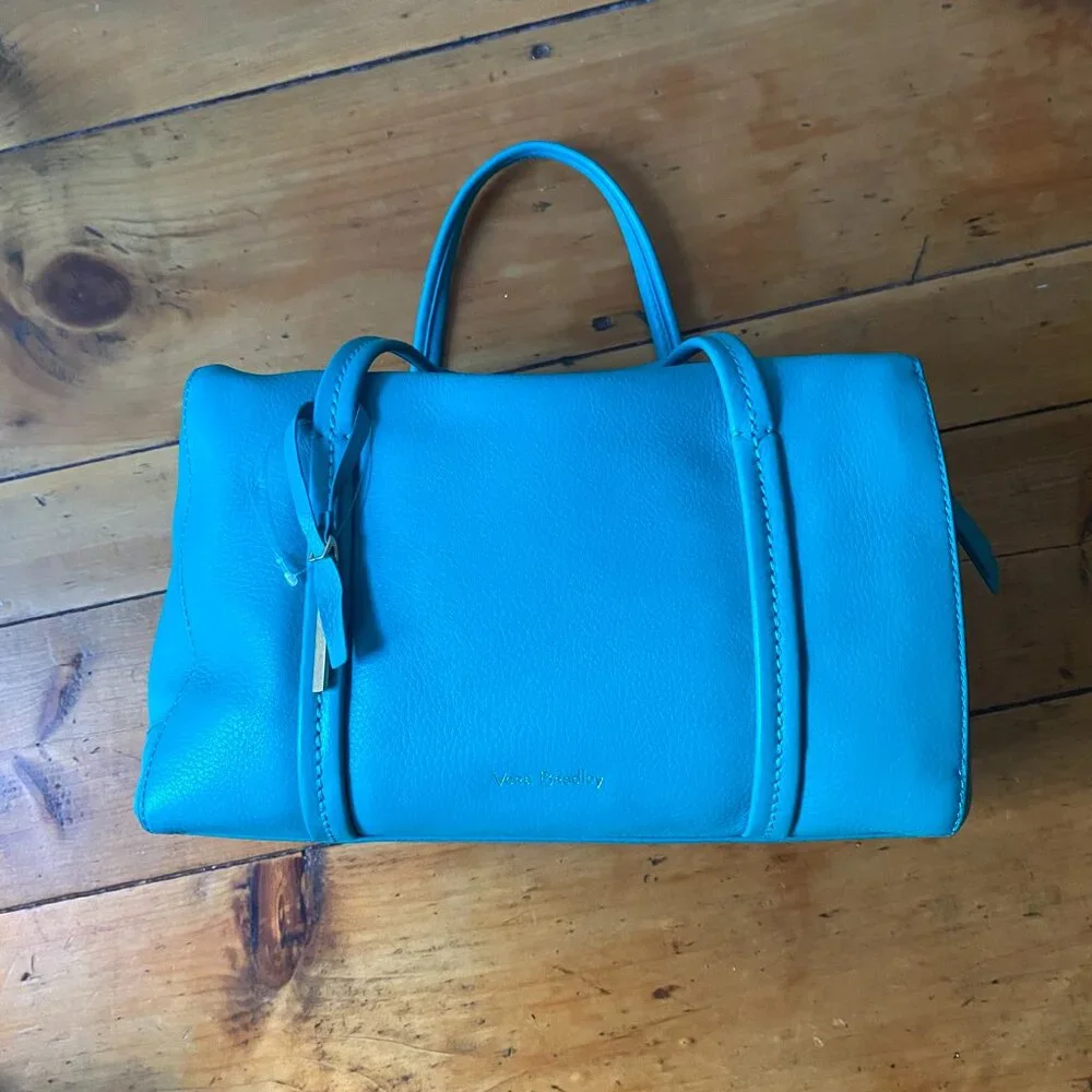 Vera Bradley Mallory Turquoise Leather Handbag - Brand New - Picture 2 of 15